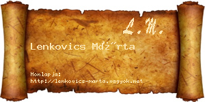 Lenkovics Márta névjegykártya