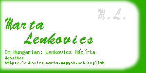 marta lenkovics business card